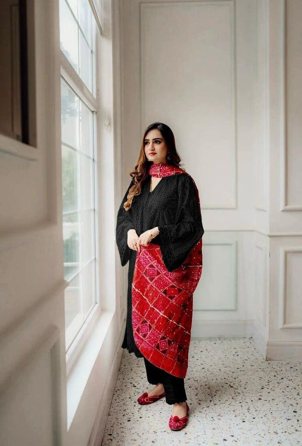 3PC Lawn Embroidered Shirt With Digital Printed Dupatta-320