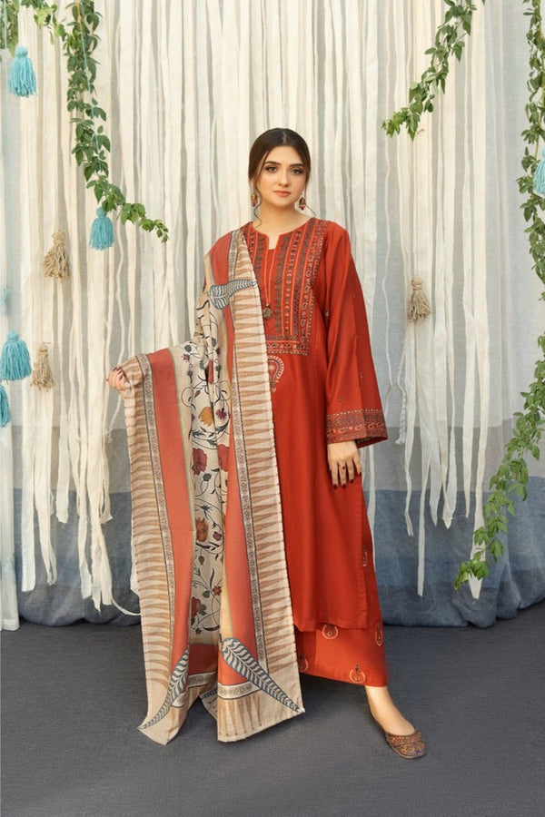 3PC Lawn Embroidered Shirt With Digital Printed Dupatta-311
